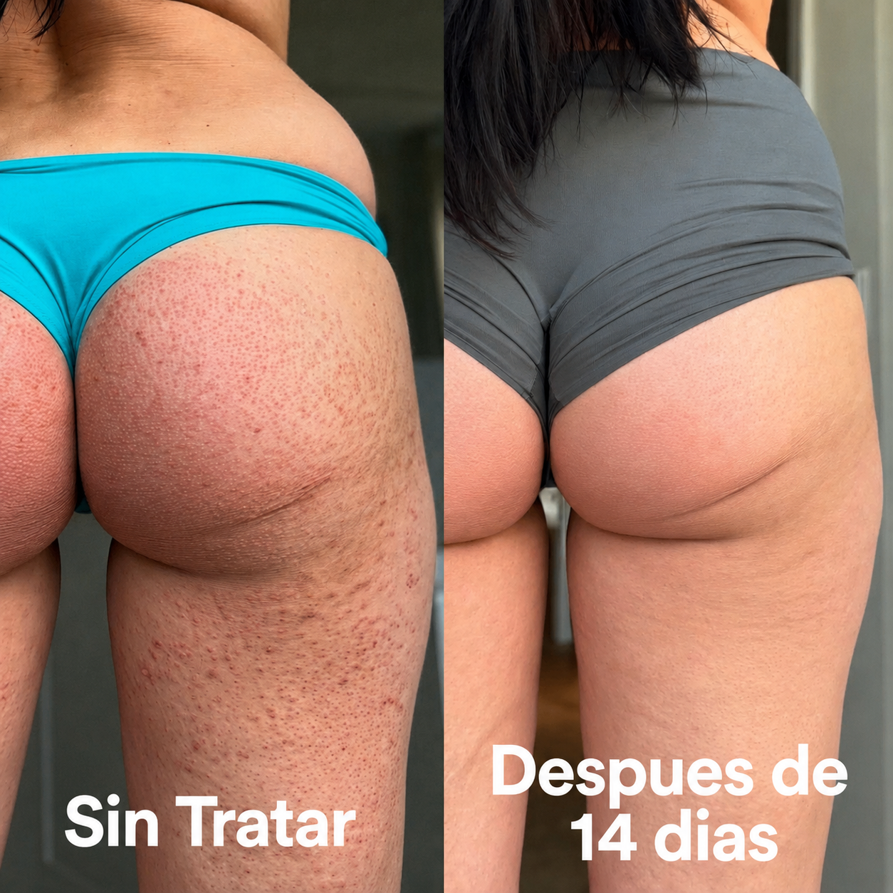 Antes y despues en zona de gluteos